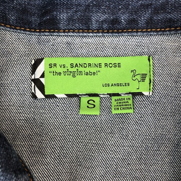 SR vs Sandrine Rose The Virgin Label Tres' Cool Denim Jean Blazer Jacket Small - Picture 5 of 12